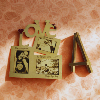 Marco Triple "LOVE" en Madera